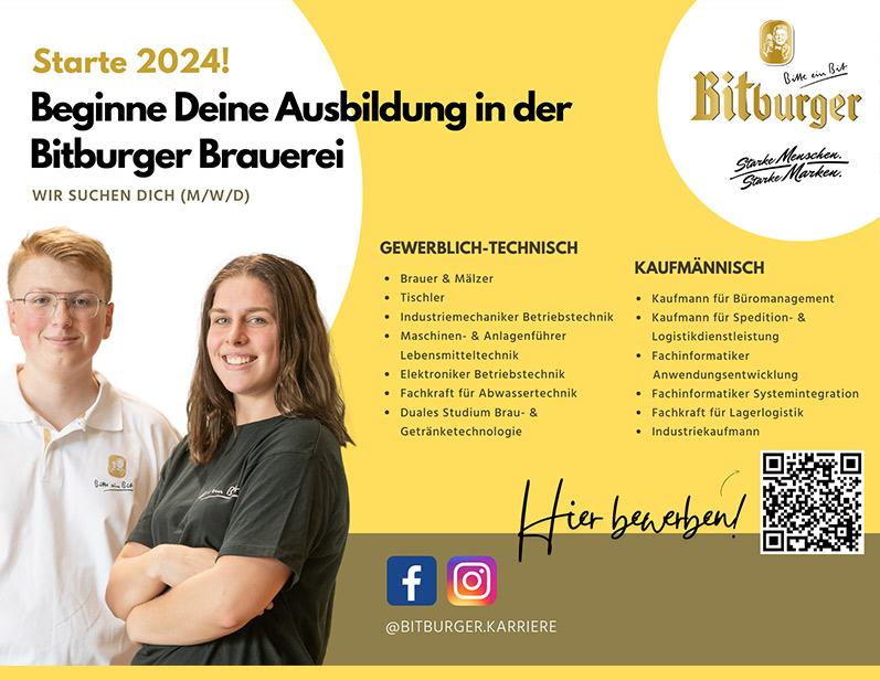 Die Bitburger Braugruppe GmbH ist Aussteller auf der diesjährigen Jobmesse "Job Initiative Eifel" | www.eifeljobs.de
